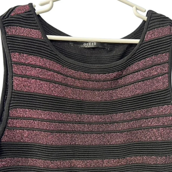 Guess dark pink sparkle ‎ and black fitted dress size XS - Picture 2 of 5